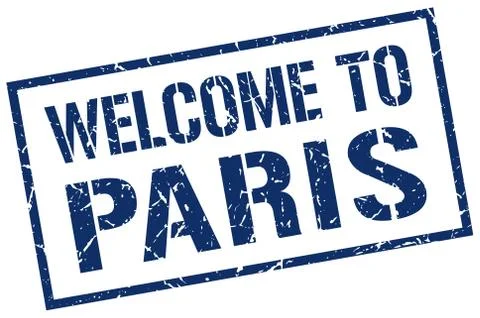 Welcome to Paris stamp 스톡 일러스트