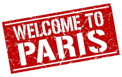 Welcome to Paris stamp Stock Illustration