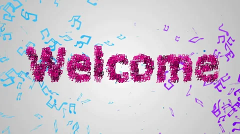 Welcome pink Musical Note Particles Loop Animation 4K resolution Ultra HD Stock Footage 39933630