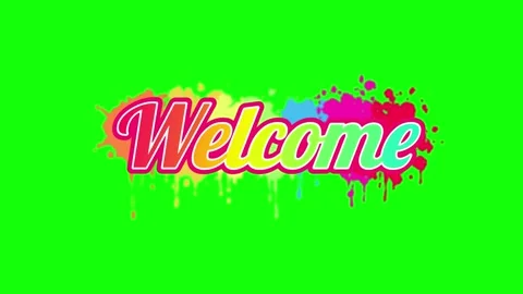 Welcome pop up animation motion chroma key green screen background. Video stock 283635290