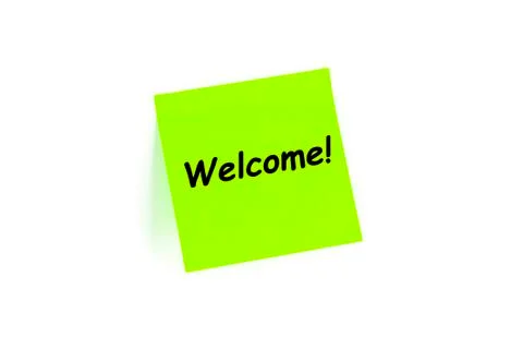 Welcome! on a post-it note Illustrazione stock