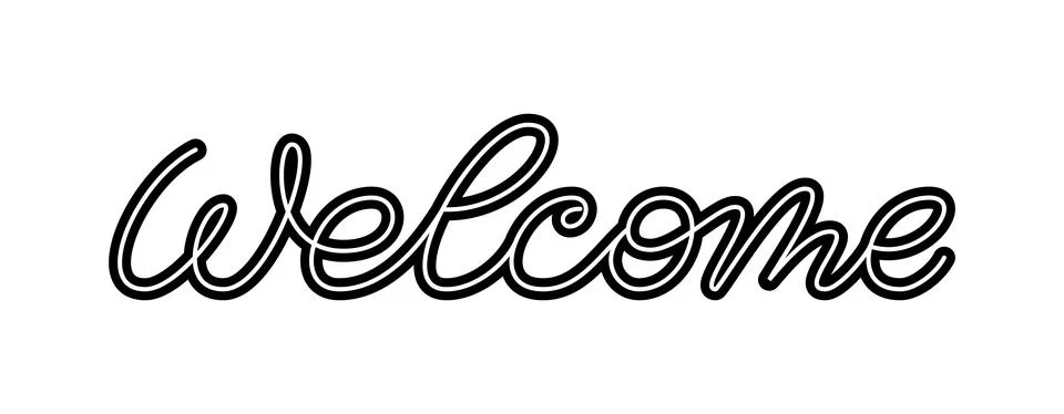 Welcome poster header line invitation card title Stock Illustration