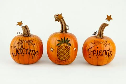 Welcome Pumpkins Stock Photos