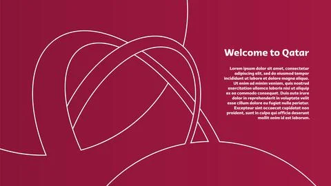 Welcome to Qatar abstract background Stock Illustration