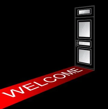 Welcome red carpet Stock Illustration