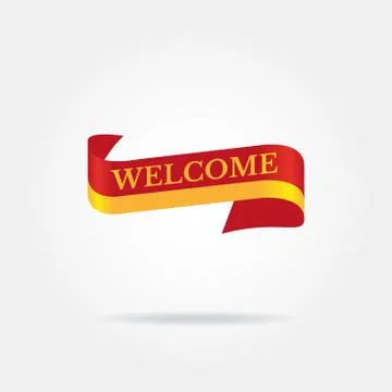 Welcome ribbon icon Stock Illustration