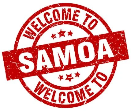 Welcome to Samoa red stamp Stock Illustration