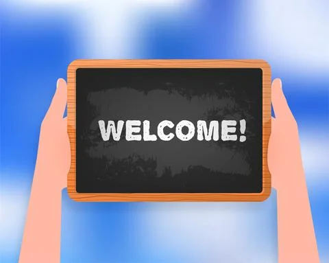 Welcome school board in flat style on white background. Vintage background 스톡 일러스트
