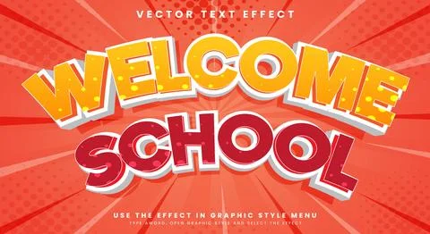 Welcome School editable text effect Templatele イラスト素材