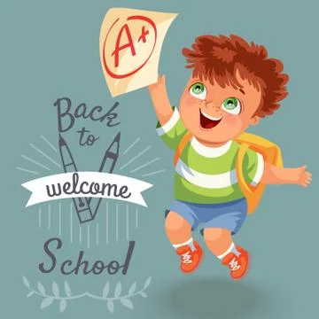 Welcome to school poster Stock Illustration