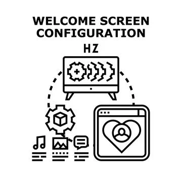 Welcome screen configuration displaying user preferences Illustrazione stock