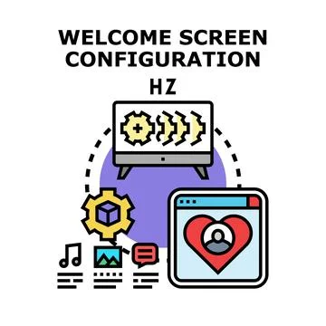 Welcome screen configuration displaying user preferences Stock Illustration
