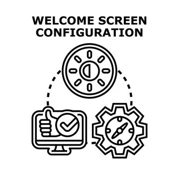 Welcome screen configuration setup process Stock Illustration