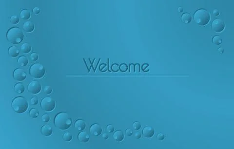 Welcome sign with blue background Illustrazione stock