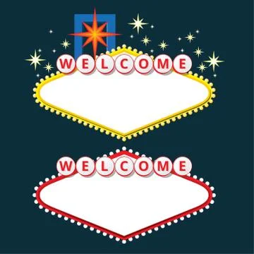 Welcome sign design elements Stock Illustration