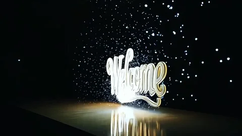 "Welcome" Sign with Light Effects Video stock 285307855