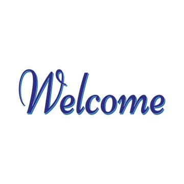 Welcome sign on white background. Stock Illustration