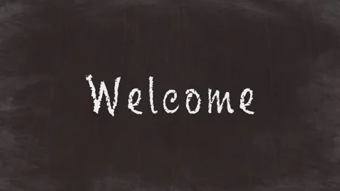 Welcome - Simple Chalk Text Animation on Blackboard(HD) Stock Footage 319428920