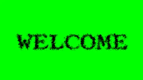 Welcome smoke text effect green isolated background Stock-Footage 138722419