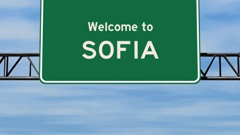 Welcome to Sofia sign with blue sky background Stock Footage 279707210