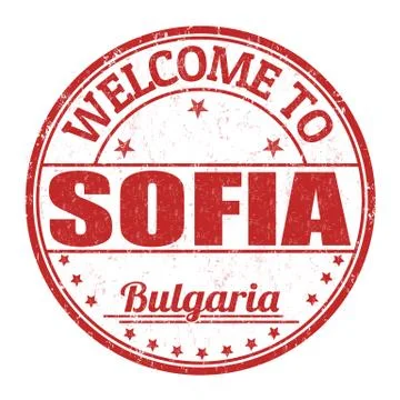Welcome to Sofia stamp Illustrazione stock