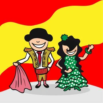 Welcome to spain people Stock Illustration