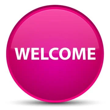 Welcome special pink round button Stock Illustration