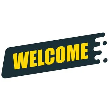 Welcome, speech bubble. Banner, speech bubble with text Welcome. Stock Illustration