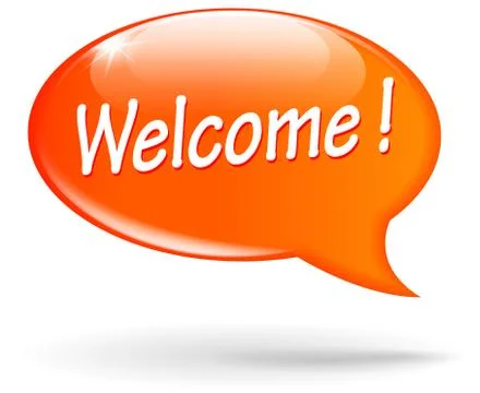 Welcome speech bubble Stock Illustration