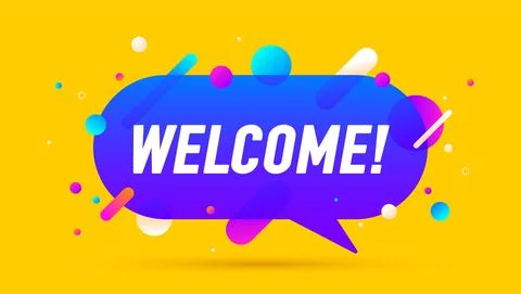 Welcome, speech bubble Stock Illustration