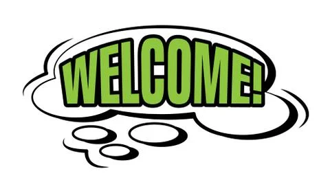 Welcome! speech bubble in retro style Stock-Illustration