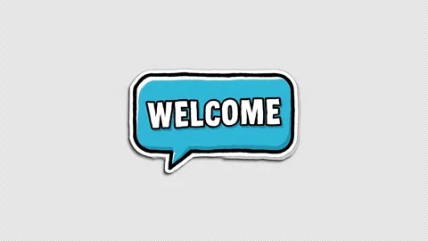 Welcome Speech Bubble Wiggle Sticker, Doodle Style Stock-Footage 321064371