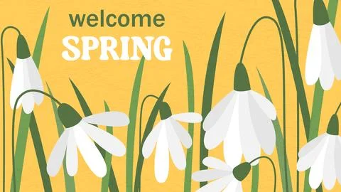 Welcome spring banner Vector graphic Stock Illustration