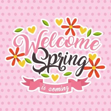 Welcome spring card Stock Illustration