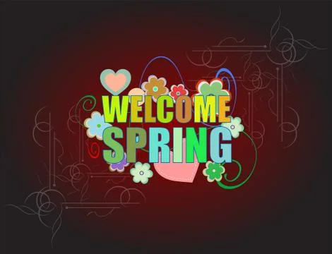 Welcome Spring Holiday Card Stock Illustration