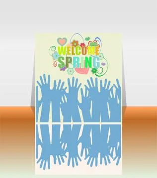Welcome Spring Holiday Card Stock Illustration