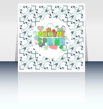 Welcome Spring Holiday Card Stock Illustration