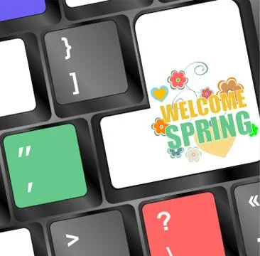 Welcome spring words on holiday card Stock Illustration