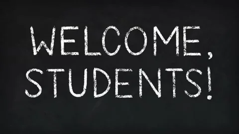Welcome Students Write-on Animated Chalk Text Video stock 157124486