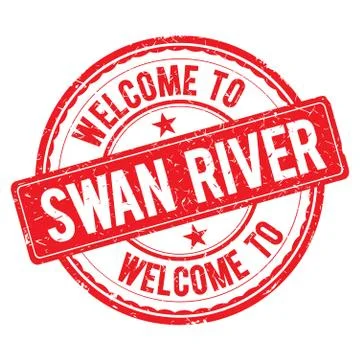 Welcome to SWAN RIVER Stamp. Stock Illustration