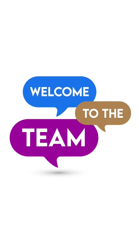 Welcome to the team animation with white background vertical video Stock Footage 298478174