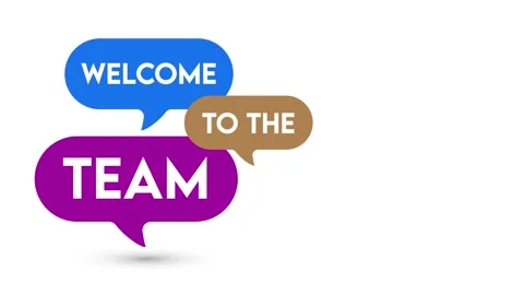 Welcome to the team speech bubble. Motion graphics animation sign Stock Footage 298456980
