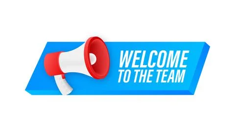 Welcome to the team written on speech bubble. Advertising sign Ilustração Stock