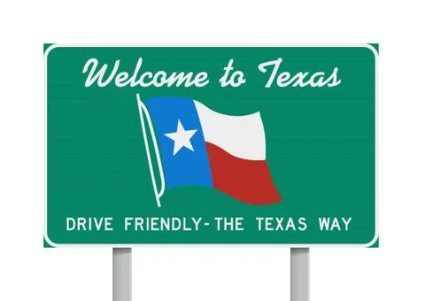 Welcome to Texas road sign Stock Illustration