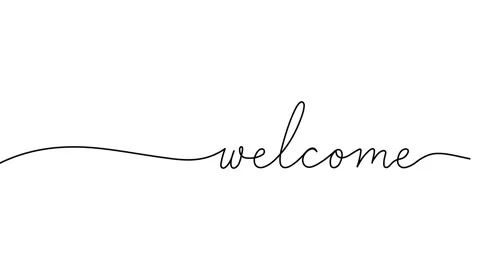 Welcome text animated continuous single one line art word animation Video stock 313420657