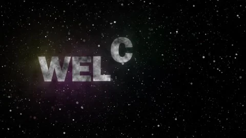 Welcome text animated in dark space background an greeting featuring the let Vídeo Stock 336973296