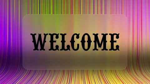 Welcome Text Animation on 4K Abstract colorful background with bright neon rays Stock Footage 269629796