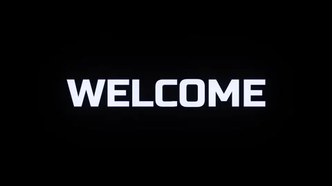 Welcome text animation with glowing light particles on black background Stock Footage 340399503