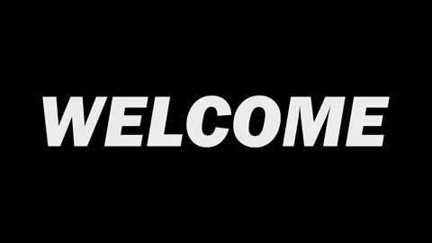 Welcome text animation isolated on black background Stock Footage 308784031
