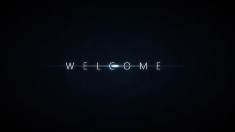 Welcome text animation with light flare effect on dark background, typograp.. Stock Footage 337562640